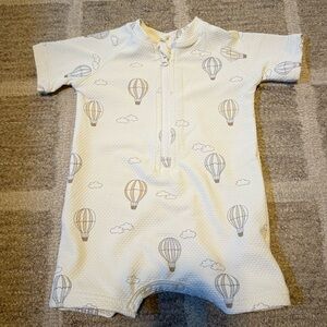 Quincy Mae Cream Hot Air Balloon Rashguard swimsuit